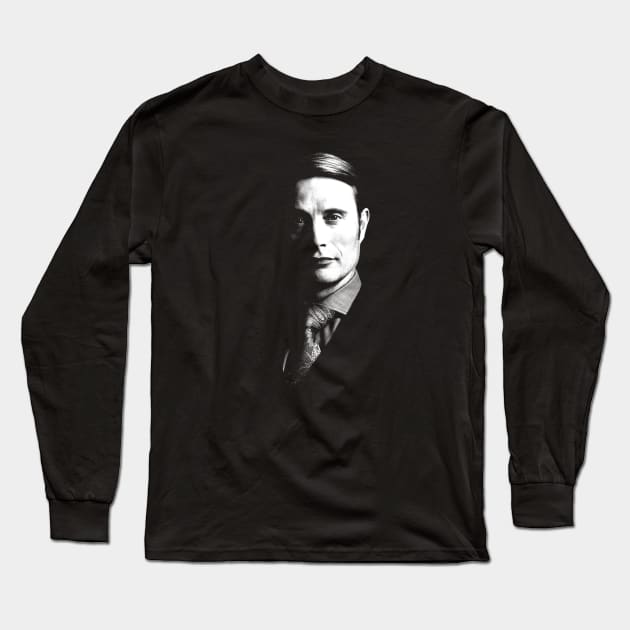 Just Hannibal's face. Long Sleeve T-Shirt by ProfessorBedlam